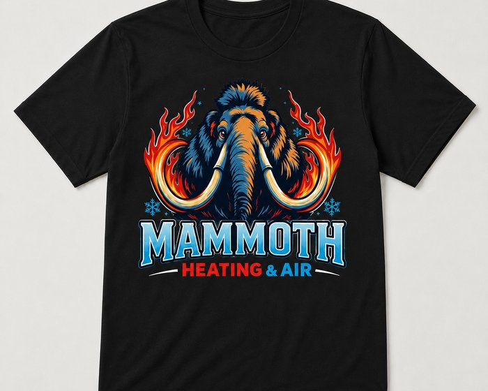 Mammoth logo on black tshirt